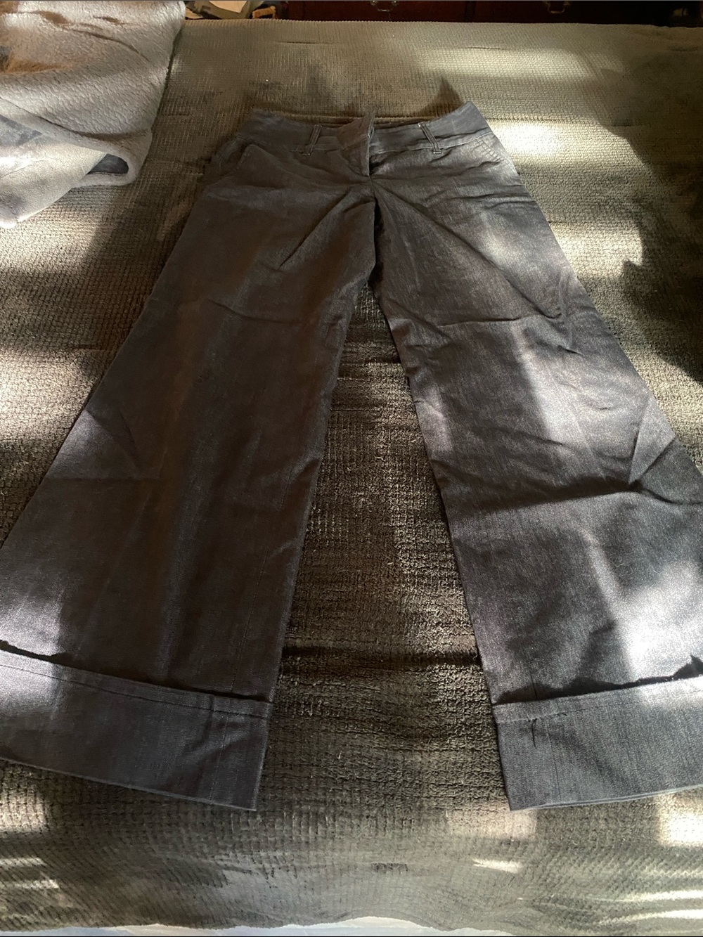 Willi Smith Wide-Leg Jeans Dress Pants in Charcoal Gray